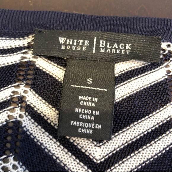 WHBM navy and white chevron knit lightweight sweater tunic size Small - Picture 14 of 15